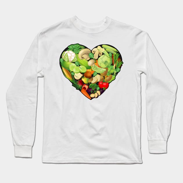 Plant-Based Heart Long Sleeve T-Shirt by Perrots